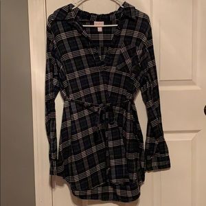 Long sleeve plaid shirt- maternity